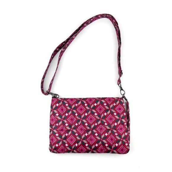 Lug PinkCrossbody Bag Multi-Zip Compartments Adjustable Strap - Picture 6 of 14